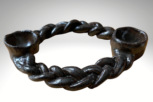 Braided Ceramic Shabbat Candleholder