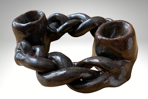 Braided Ceramic Shabbat Candleholder