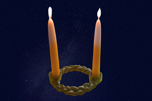 Braided Ceramic Shabbat Candleholder