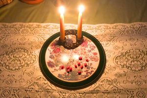 Braided Ceramic Shabbat Candleholder