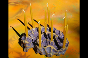 Ceramic Spiral Hanukkah Menorah