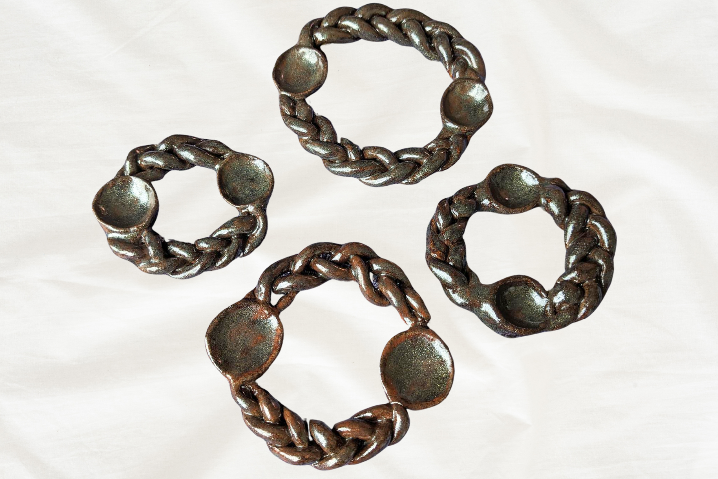 Braided Ceramic Shabbat Candleholder